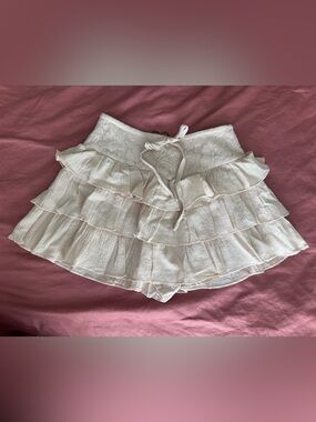 NWT Mustard Seed Tan Tiered Ruffle Lace Skirt